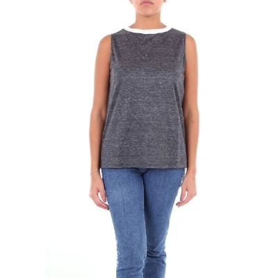 Shop Fabiana Filippi Women's Grey Linen Tank Top