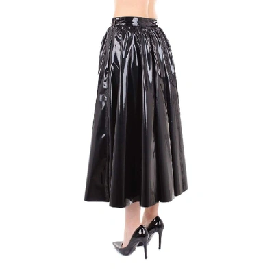 Shop Msgm Black Synthetic Fibers Skirt