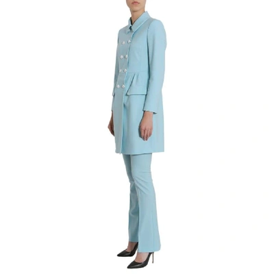 Shop Boutique Moschino Women's Light Blue Polyester Coat