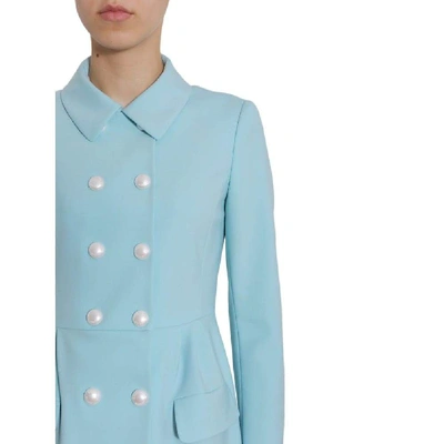 Shop Boutique Moschino Women's Light Blue Polyester Coat