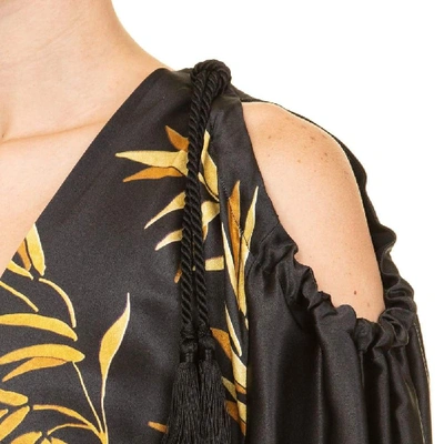 Shop Alberta Ferretti Black Silk Dress