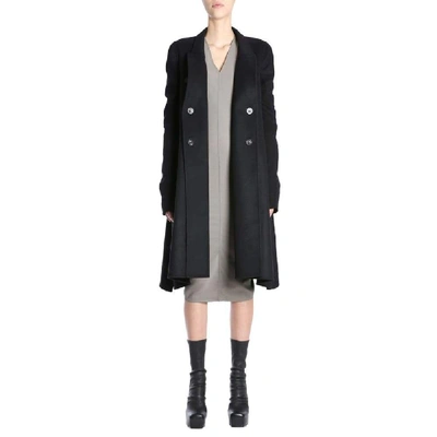 Shop Rick Owens Women's Black Wool Coat