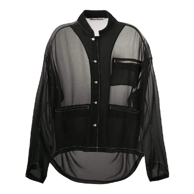 Shop Acne Studios Black Polyester Shirt