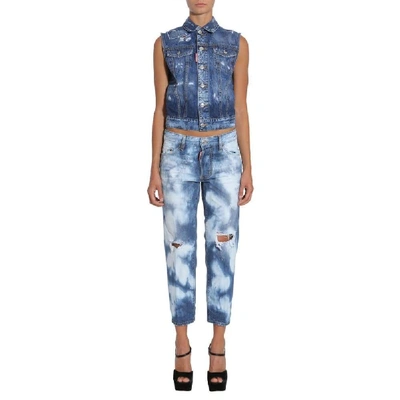 Shop Dsquared2 Women's Blue Cotton Vest