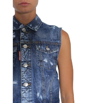 Shop Dsquared2 Women's Blue Cotton Vest