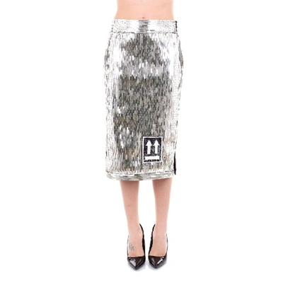 Shop Off-white Women's Silver Polyester Skirt