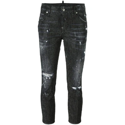 Shop Dsquared2 Black Cotton Jeans