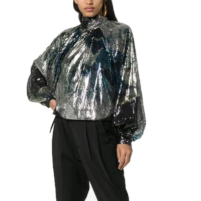 Shop Ganni Multicolor Polyester Blouse