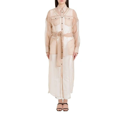 Shop Brunello Cucinelli Women's Beige Silk Dress