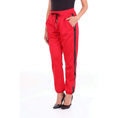 Shop Pinko Red Polyester Joggers