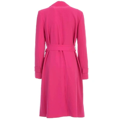 Shop Theory Fuchsia Cotton Trench Coat