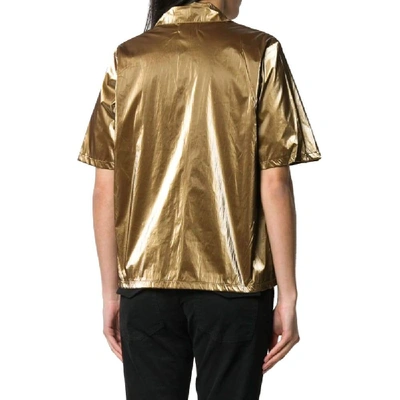 Shop Stussy Gold Polyamide Shirt