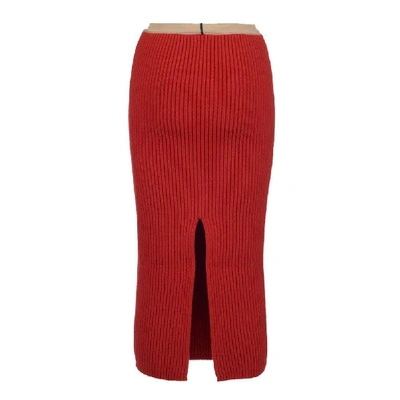 Calvin Klein Rib-knit Midi Skirt - Atterley In Red