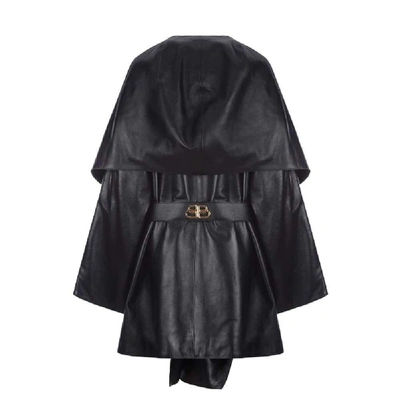 Shop Balenciaga Women's Black Leather Coat