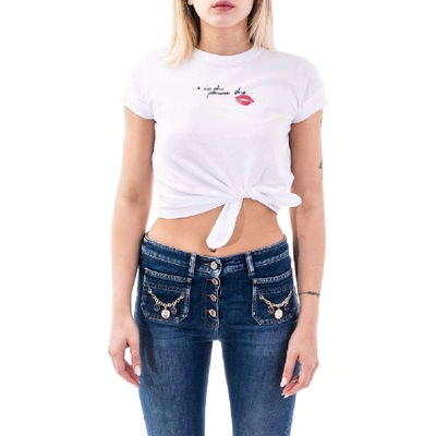 Shop Elisabetta Franchi Women's White Cotton T-shirt