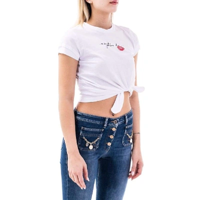 Shop Elisabetta Franchi Women's White Cotton T-shirt