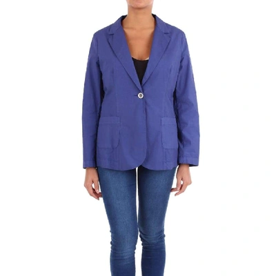 Shop Altea Women's Blue Cotton Blazer