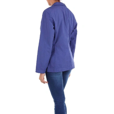 Shop Altea Women's Blue Cotton Blazer