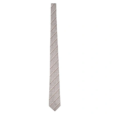 Shop Fendi Men's Grey Silk Tie