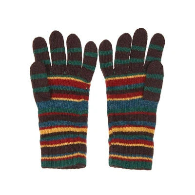 Shop Paul Smith Multicolor Wool Gloves