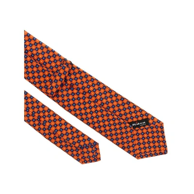 Shop Kiton Orange Silk Tie
