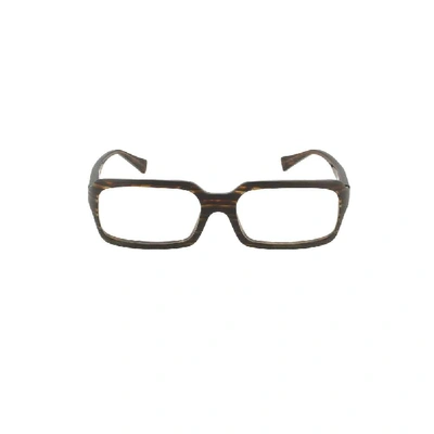 Shop Alain Mikli Brown Acetate Glasses