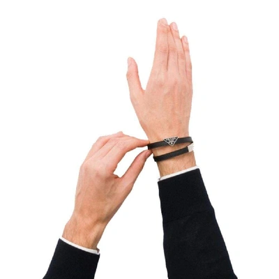 Prada Black Leather Bracelet ModeSens