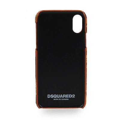 Shop Dsquared2 Men's Orange Faux Leather Cover