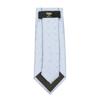 Shop Fendi Light Blue Silk Tie