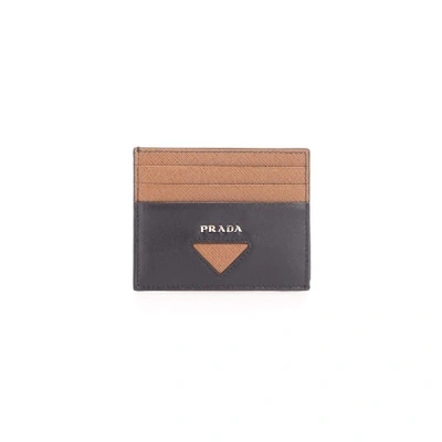 Shop Prada Brown Leather Card Holder