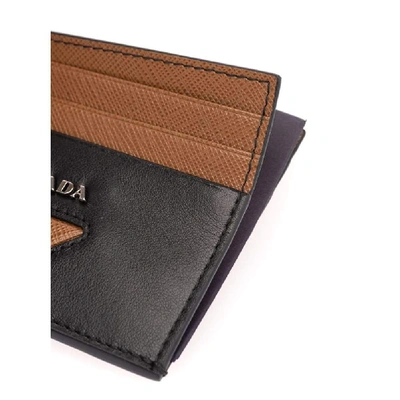 Shop Prada Brown Leather Card Holder