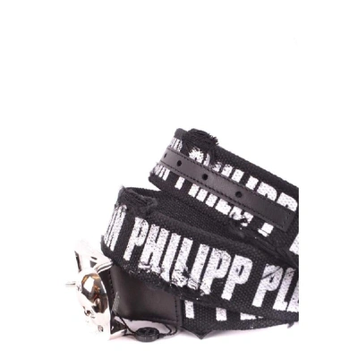 Shop Philipp Plein Black Cotton Belt