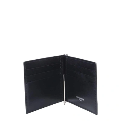 Shop Saint Laurent Men's Black Leather Card Holder