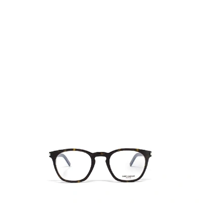 Shop Saint Laurent Men's Brown Acetate Glasses