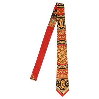 Shop Versace Red Silk Tie