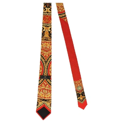 Shop Versace Red Silk Tie