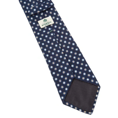 Shop Luigi Borrelli Blue Wool Tie
