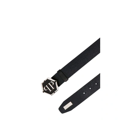 Shop Philipp Plein Men's Black Leather Belt