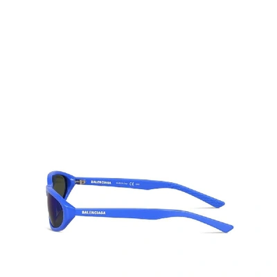Shop Balenciaga Blue Acetate Sunglasses