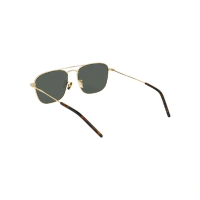 Shop Saint Laurent Gold Metal Sunglasses