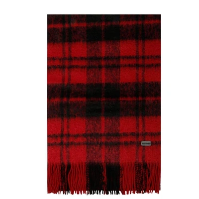 Shop Saint Laurent Red Wool Scarf