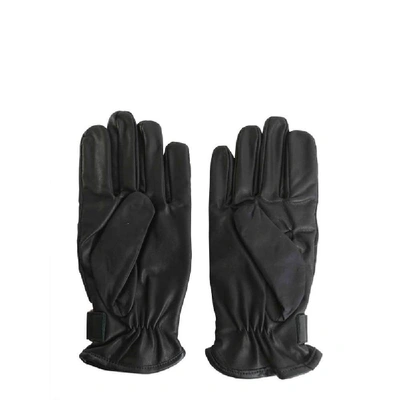 Shop Trussardi Men's Black Leather Gloves