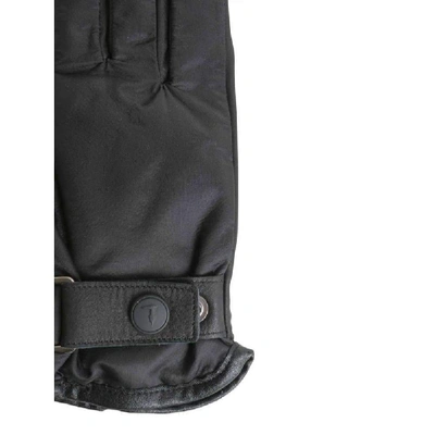 Shop Trussardi Men's Black Leather Gloves