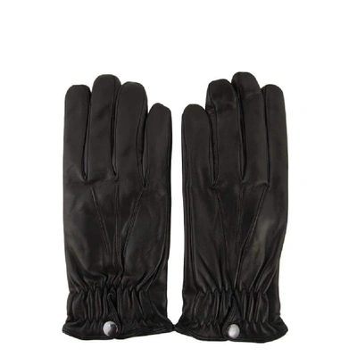 Shop Sermoneta Gloves Men's Black Leather Gloves