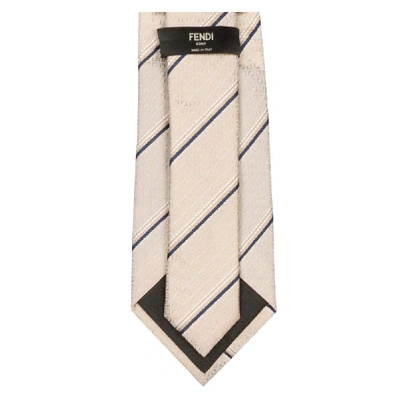 Shop Fendi Men's Beige Silk Tie