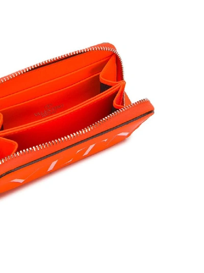 Shop Valentino Men's Orange Leather Wallet