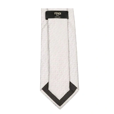 Shop Fendi Grey Silk Tie