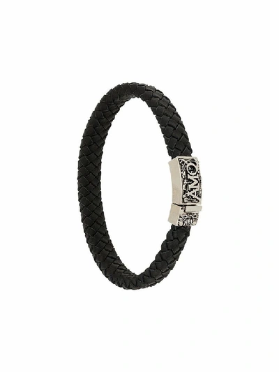 Shop Alexander Mcqueen Black Leather Bracelet
