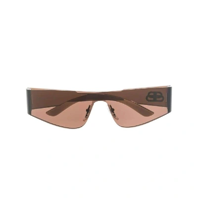 Shop Balenciaga Men's Brown Acetate Sunglasses