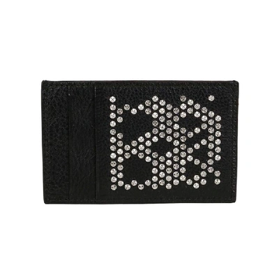 Shop Alexander Mcqueen Men's Black Leather Card Holder